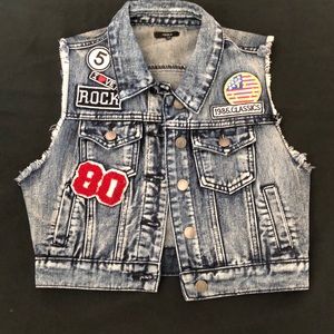 CHIQLE Patched girls denim VEST size M